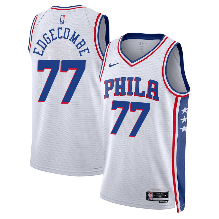 KODYSPORTS Premium Basketball VJ Edgecombe #77 Philadelphia 76ers Association Edition Fan Support Team Jersey - White