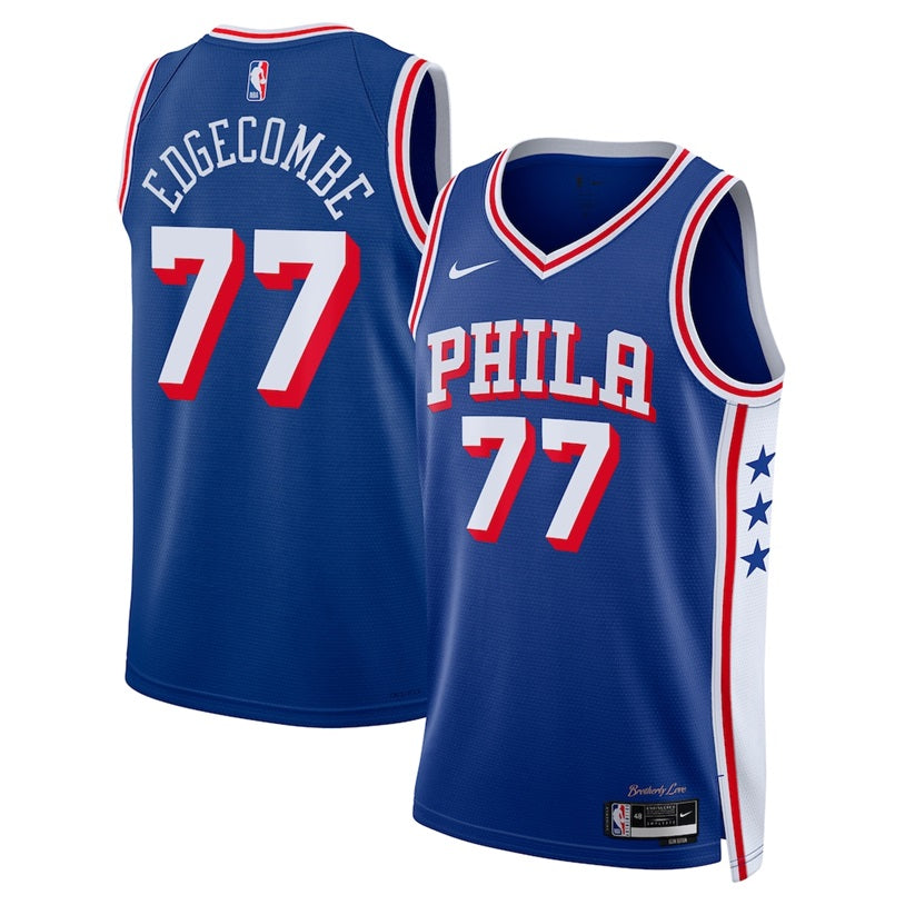 KODYSPORTS Premium Basketball VJ Edgecombe #77 Philadelphia 76ers Icon Edition Fan Support Team Jersey - Royal