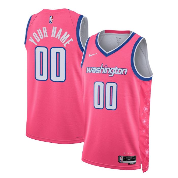 KODYSPORTS Premium Basketball Washington Wizards Unisex 2023/24 Swingman Custom Pro Jersey - City Edition - Pink