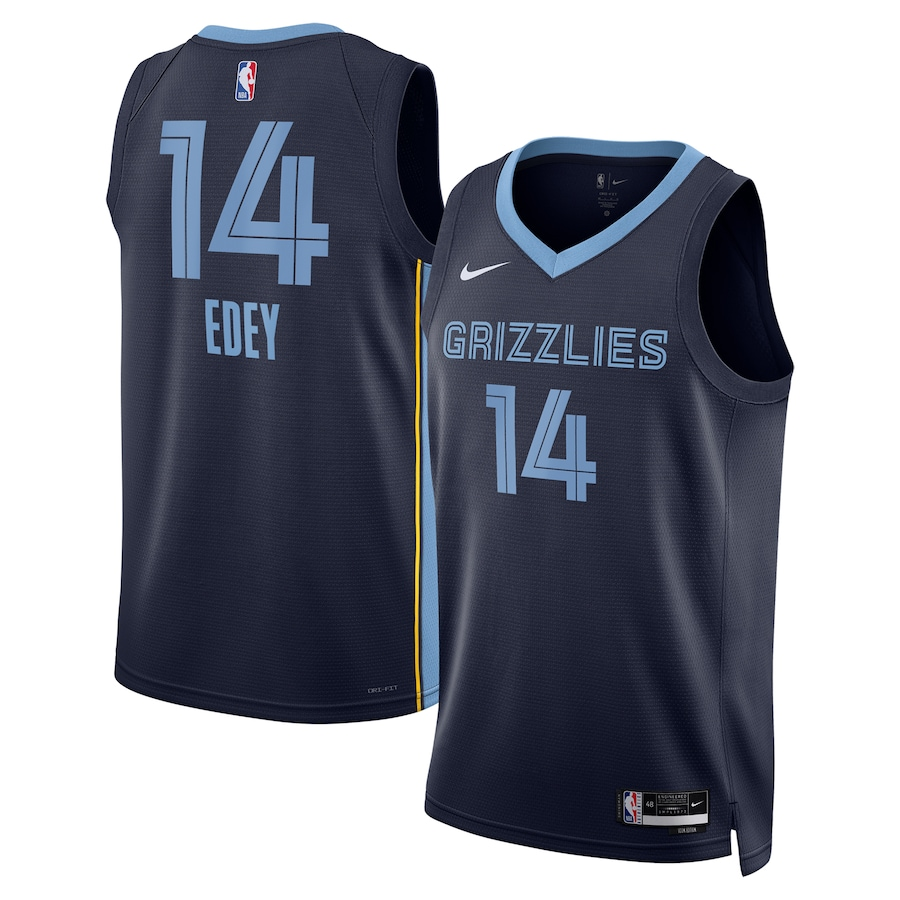 KODYSPORTS Premium Basketball Zach Edey Memphis Grizzlies 2024 Icon Edition Fan Support Team Jersey - Navy